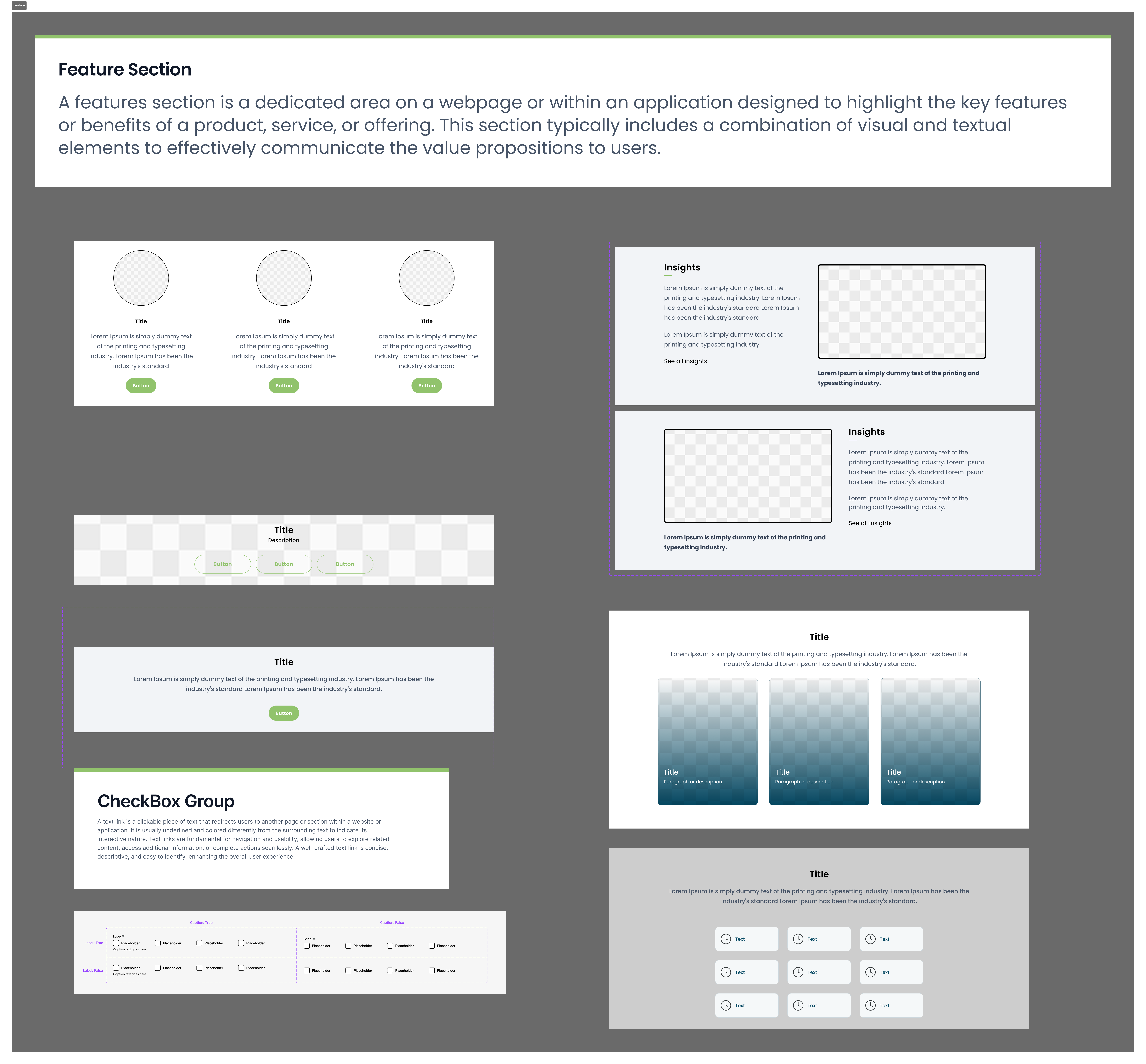 Wireframe kit components